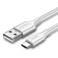 Cablu UGREEN USB-C QuickCharge 3.0 placat cu nichel 0,25m Alb