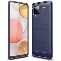 Carbon Case flexibil husa capac flexibil Samsung Galaxy A42 5G albastru