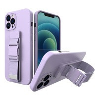 Coardă case gel husa cu șnur lanț cu lanț șnur iPhone 11 Pro violet