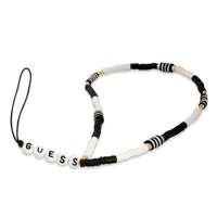 Guess pandantiv GUSTBCKH Curea pentru telefon Heishi Beads negru-alb/negru-alb-negru