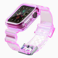 Set de curele de lumină Set de bandă de silicon strap brățară brățară brățară husa pentru ceas 6 44mm / ceas 5 44mm / ceas 4 44mm / ceas SE 44mm roșu