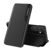 Husă Eco Leather View pentru Samsung Galaxy A16 / A16 5G cu clapă și suport - neagră