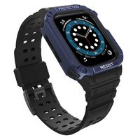 Protejați banda de curea de la husa pentru Watch 7 / 6 / 5 / 5 / 4 / 3 / 2 / SE (45 / 44 / 42mm) caz blindat de ceas negru