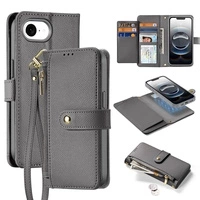 Husa din piele Dux Ducis Lawa pentru iPhone 16e cu portofel magnetic detasabil - gri