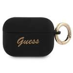 Case Guess GUAPSSSK AirPods Pro cover black / black Silicone Vintage Script
