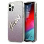 Husa GUESS Apple iPhone 12 12 Pro Glitter Gradient Script GUHCP12MPCUGLSPI Carcasă solidă roz