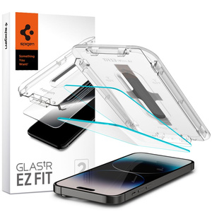 Folie sticla Spigen iPhone Glas.tr "ez Fit" 2-pachet 14 Pro Max Clear