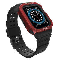 Protejați banda de curea de la husa pentru Watch 7 / 6 / 5 / 5 / 4 / 3 / 2 / SE (45 / 44 / 42mm) caz blindat de ceas negru