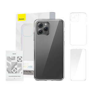 Husa Baseus Crystal Series Clear pentru iPhone 11 pro max (transparent) +folie sticla + kit de curățare