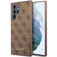Husa case Guess GUHCS23LG4GFBR S23 Ultra S918 maro/maro tare 4G Metal Gold Logo Case