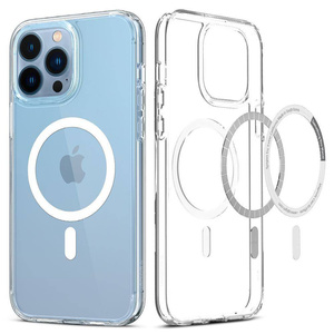 Husa Spigen iPhone 13 Pro Ultra Hybrid Mag MagSafe  Clear Case + Folie sticla Spigen  Glas.tr Slim