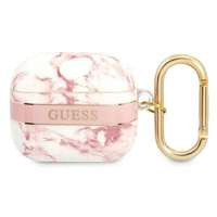 Husa GUESS Apple AirPods 3 Cover Marble Strap Collection Roz Case