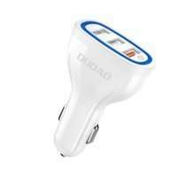 Dudao incarcator încărcare rapidă pentru mașină Quick Charge 3.0 QC3.0 2.4A 18W 3x USB alb (R7S alb)