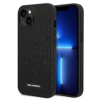 Husa Apple iPhone Glitter KARL LAGERFELD 14 Plus Placă Logo negru Hard negrucase