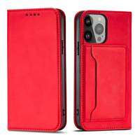 Mag Case husa iPhone net Card 14 Pro Max flip capacul de acoperire portofel stand roșu