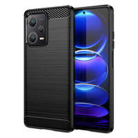 Husa Case husanounou Carbon pentru Xiaomi Redmi Notă 12 Pro + capac flexibil siliko carbo negru Case