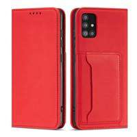 Magnet Card Case husa pentru Xiaomi Redmi Notă 11 card portofel carte de acoperire card titular roșu