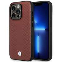 Husa iPhone BMW BMHMP14L22RFGR 14 Pro 6.1" burgundy/burgundy Piele cu model diamant BMW BMHMP14L22RFGR MagSafe