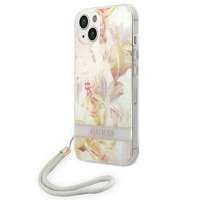 Husa Apple iPhone GUESS 14 Plus Flower Strap Violet Hardcase