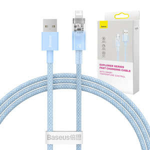Cablu încărcare rapidă Baseus Explorer USB to Lightning 2.4A 1M (albastru)