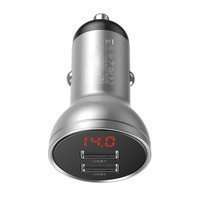Încărcător auto Baseus 2x USB 4.8A 24W cu LCD argintiu (CCBX-0S)