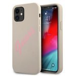 Husa GUESS Apple iPhone 12 Mini Silicone Vintage GUHCP12SLSVSGP Gri Roz Hardcase