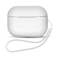 Silikonou husa AirPods Pro 2 / AirPods Pro 1 + strap lănțișor pentru încheietura mâinii | alb