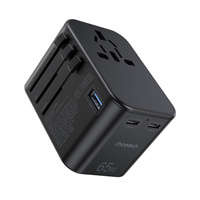 Choetech universal de mare viteză incarcator putere de călătorie GaN 2 x USB tip C / USB 65W Power Delivery negru (PD5009-BK)