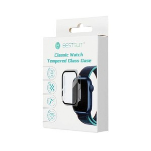 Bestsuit Carcasă flexibilă de protecție cu geam pentru Apple Watch seria 7-41mm - grafit