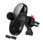 USAMS Suport inducție 15W automată pentru grila de ventilație negru