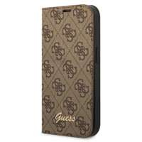 Husa Apple iPhone GUESS 14 Pro Max Book 4G Vintage Gold Logo Brown Case