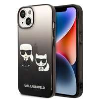 Husa Apple iPhone KARL LAGERFELD 14 Gradient Iconic Iconic Karl & Choupette Black Hardcase