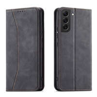 Mag Case husa net Fancy Fancy Samsung Galaxy S23 Ultra flip cover portofel stand negru