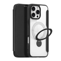 Husă Dux Ducis Skin X Pro pentru iPhone 16 Pro Max cu MagSafe, clapă și suport - neagră