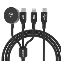 Cablu de încărcare pentru Apple Watch Dudao A12Max+ PD 100W 3in1: USB-C Lightning 1.2m - negru