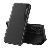 Husa Case Husa Case Eco piele de vedere pentru Samsung Galaxy S23 Ultra cu clapetă Stand negru Case