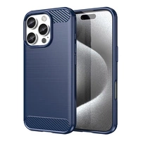Husa din silicon Carbon Case pentru iPhone 16 Pro - albastra