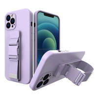 Coardă case gel husa cu șnur de lanț cu lanț de lanț iPhone 12 Pro violet