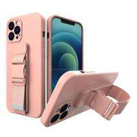 Coardă case gel husa cu lanyard lanyard cu lanț de lanyard Samsung Galaxy A72 4G roz