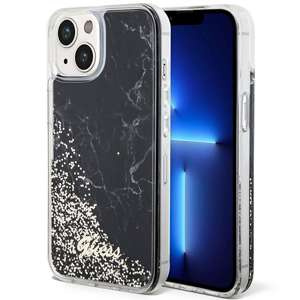Husa iPhonecase Liquid Glitter Guess GUHCP14SLCSGSGSGK 14 6.1" negru/negru Marble tare Case