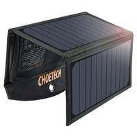 Choetech pliabil incarcator solar fotovoltaic 19W 2x USB 2.4A negru (SC001)