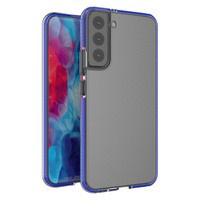 Spring Case husă din gel husa cu ramă colorată pentru Samsung Galaxy S22+ (S22 Plus) albastru închis