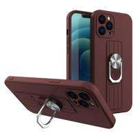Inel Case silikonou husa cu suport deget și suport pentru Samsung Galaxy A32 5G maro