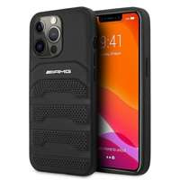 AMG AMHCP13LGSEBK iPhone 13 Pro / 13 6.1" negru/negru greucase Piele cu linii în relief