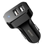 USAMS Car Charger. 2xUSB C13 2.1A black/black (only head) CC87TC01