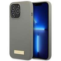 Husa Apple iPhone MagSafe GUESS 13 Pro Max Silicone Logo Plate Grey Hardcase