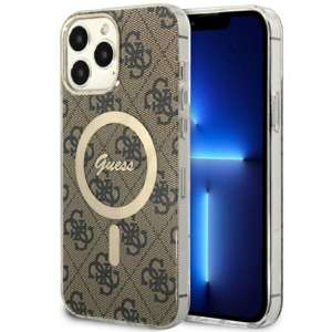 Husa iPhonecase MagSafe Guess GUHMP13XH4STW 13 Pro Max 6.7" maro/maro tare 4G Case