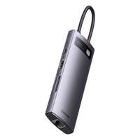 Baseus StarJoy HUB 8in1 USB Tip C - 3x USB / HDMI / RJ45 (1Gbps) / cititor de carduri SD și TF / USB Tip C PD gri (WKWG080113)