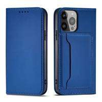 Mag Case husa iPhone net Card 14 Pro 14 Pro flip acoperire portofel stand albastru