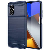 Case husanounou Carbon Xiaomi Redmi Redmi Note 11E / Redmi 10 5G / Redmi 10 Prime + 5G / Poco M4 5G flexibil siliko carbo cover albastru